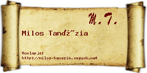 Milos Tanázia névjegykártya